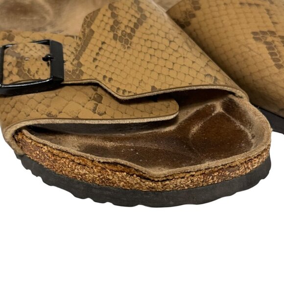 Birkenstock Birki's Catalina Snakeskin Gold Slide Sandals Women’s Size 8 *FLAWS* - Picture 13 of 16